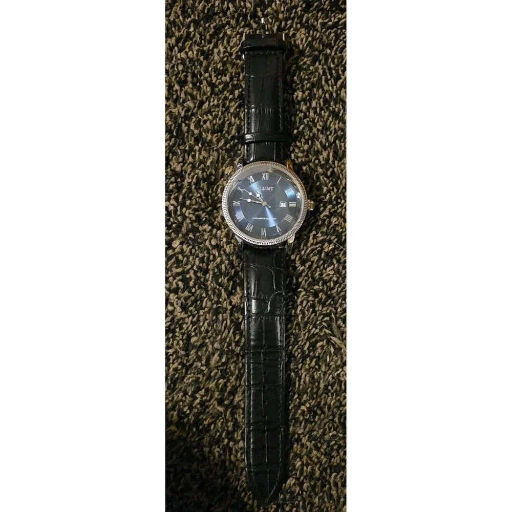 Stauer Men's Urban Blue Watch, Blue Dial with Box, New, needs battery